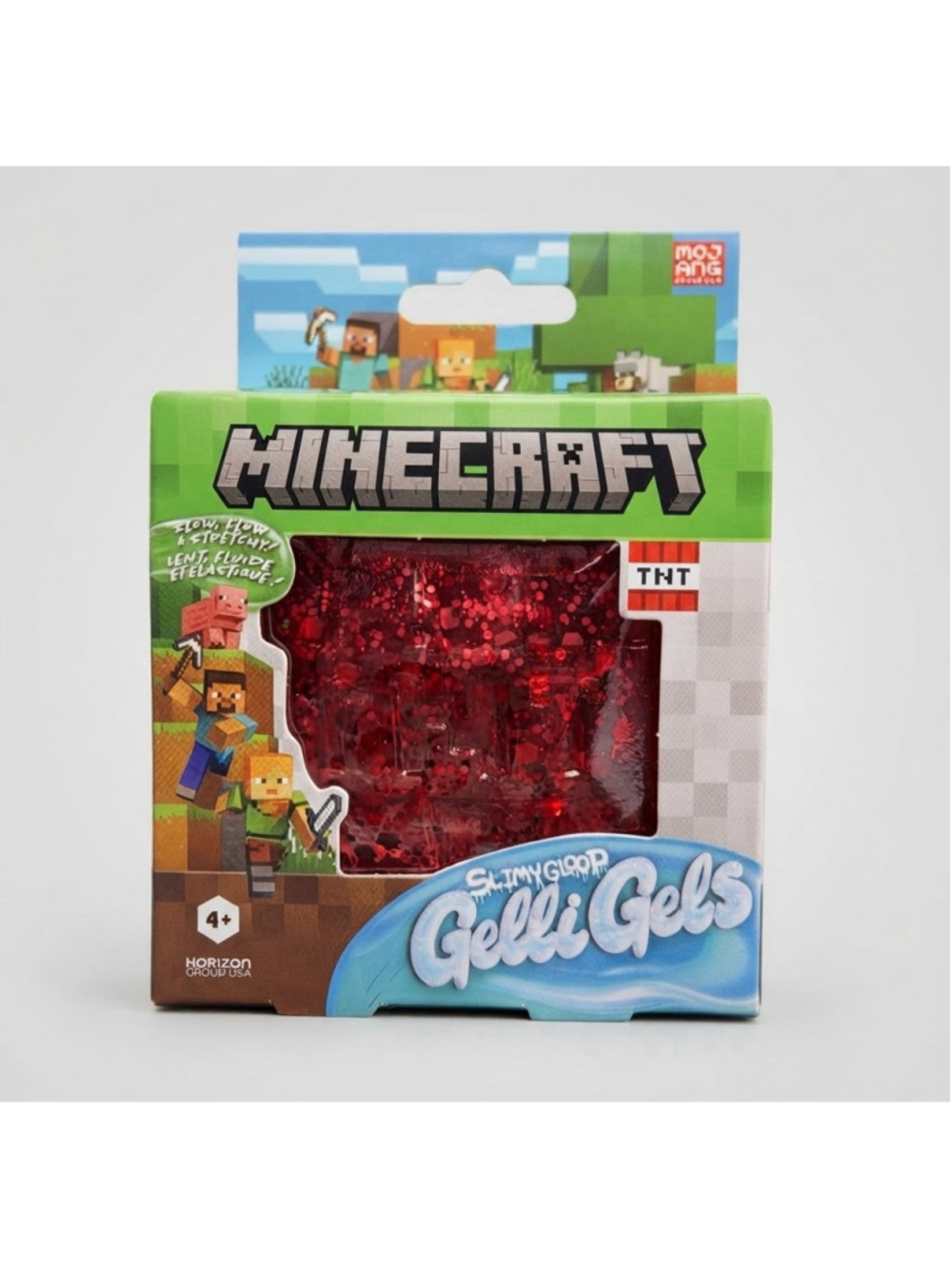 Minecraft SlimyGloop Gelli Gels TNT Red Glitter Squishy Fidget Cube Toy NWT